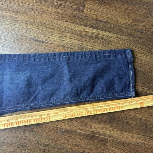 GAP 1969 Jeans Real Straight Stretch Dark Wash Thick Stitch Women’s Size 29p - Picture 10 of 11